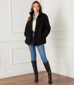 Boucle Shirt Jacket -Karen Kane karenkane 2022 fall 3L45587 BLK 006