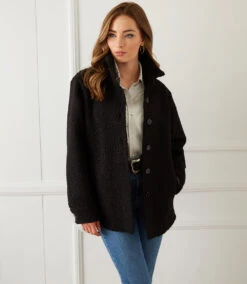 Boucle Shirt Jacket -Karen Kane karenkane 2022 fall 3L45587 BLK 008