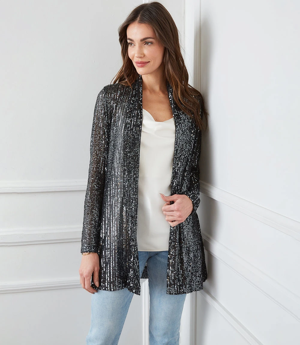 Sequin Duster Sequin Duster -Karen Kane karenkane 2022 winter 4L47204 STE 001