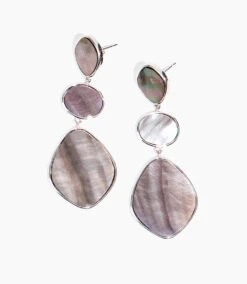 Dark Mother Of Pearl Three Drop Earrings -Karen Kane lab4