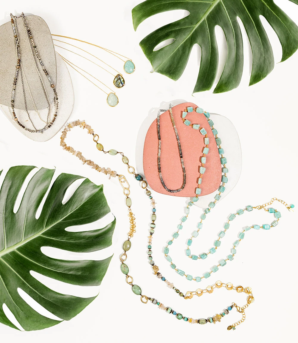 Beaded Quartz Necklace Beaded Quartz Necklace -Karen Kane palm a0c852f1 e228 41d9 8916 71371371c179